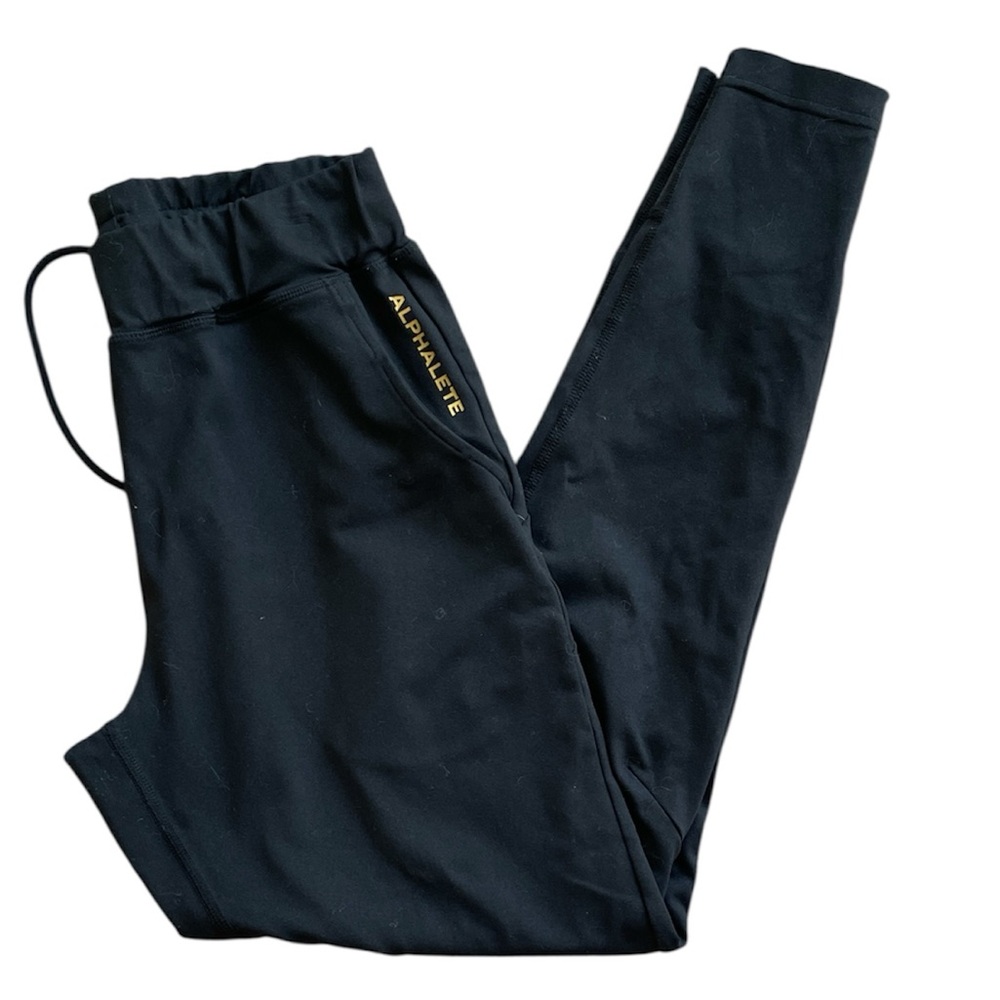 Alphalete  Black with‎ Gold Logo Leggings Joggers